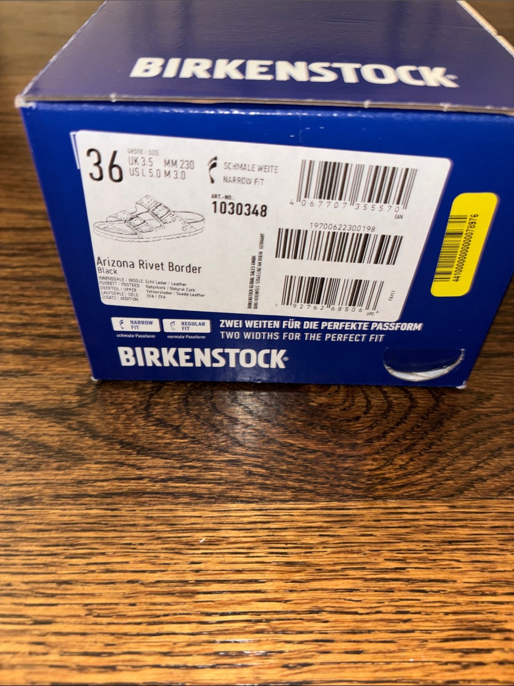 NIB Birkenstock Arizona Rivets Black Suede Leather 36 Medium/Narrow - Picture 4 of 4
